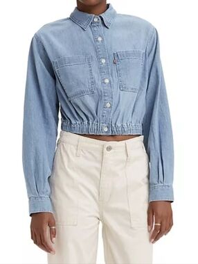 Levi's Cropped Denim Button Down Shirt/Jacket